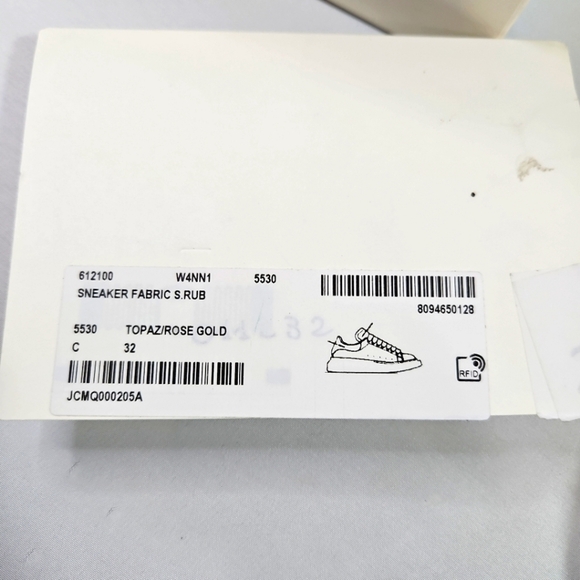 Alexander McQueen Girls Topaz Rose Glitter Oversized Sneakers Size 32 - Picture 8 of 11